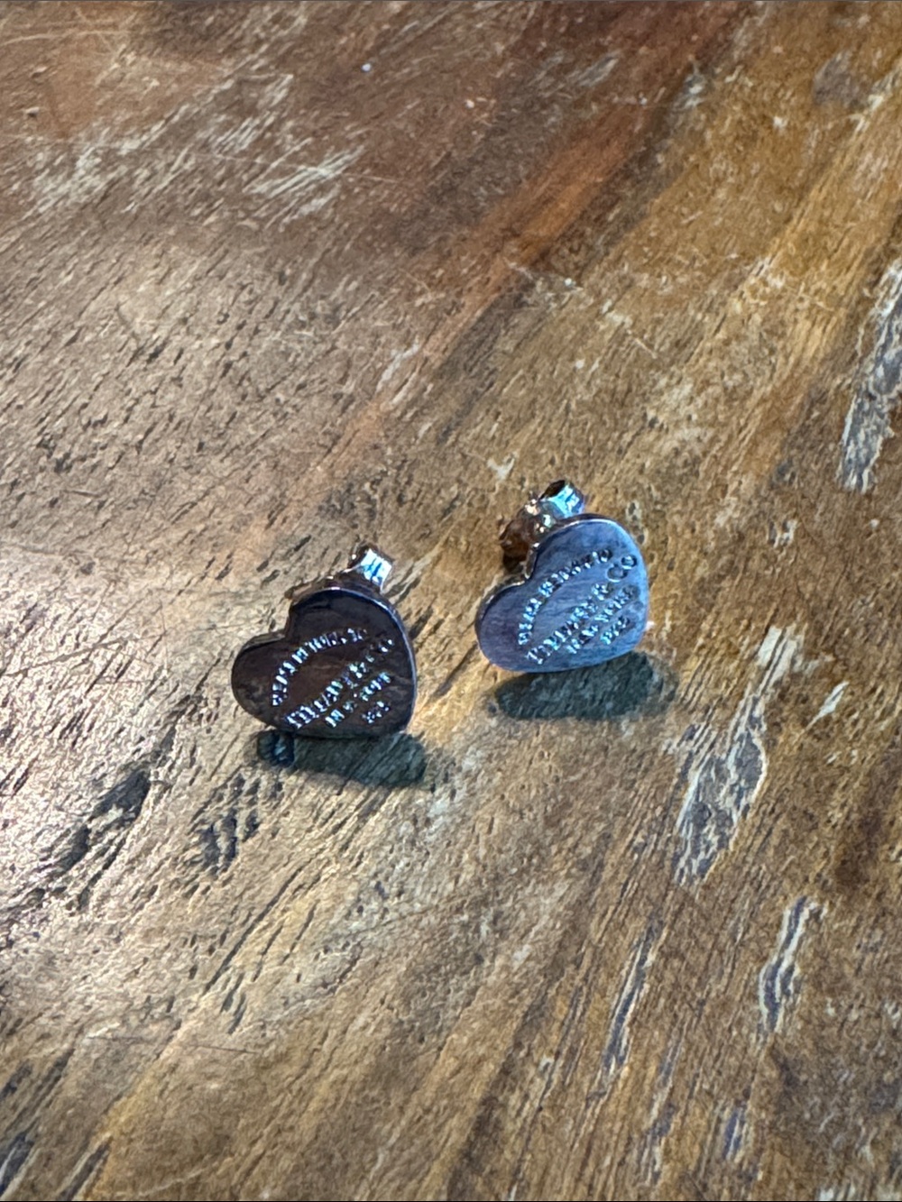 Tiffany & Co. Heart Tag Stud Earrings in Silver